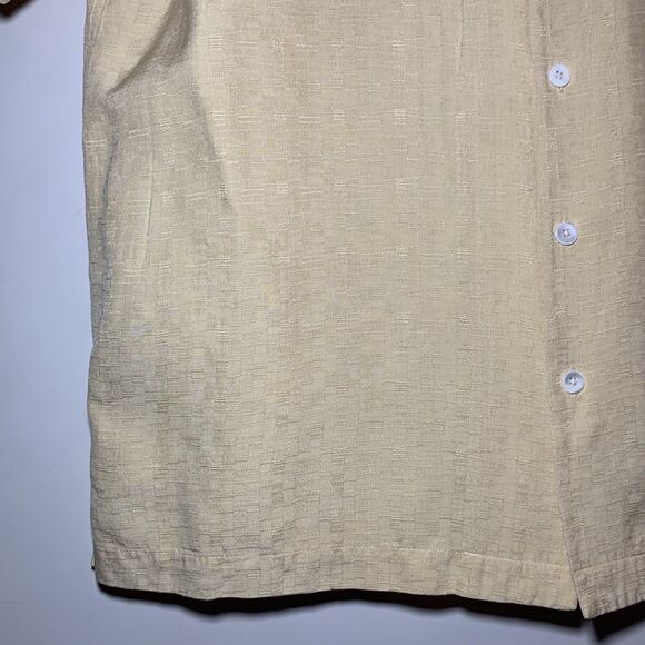Brandini 100% Silk Mens Short Sleeve Shirt Preppy Formal Vacation Size Large - Picture 5 of 15